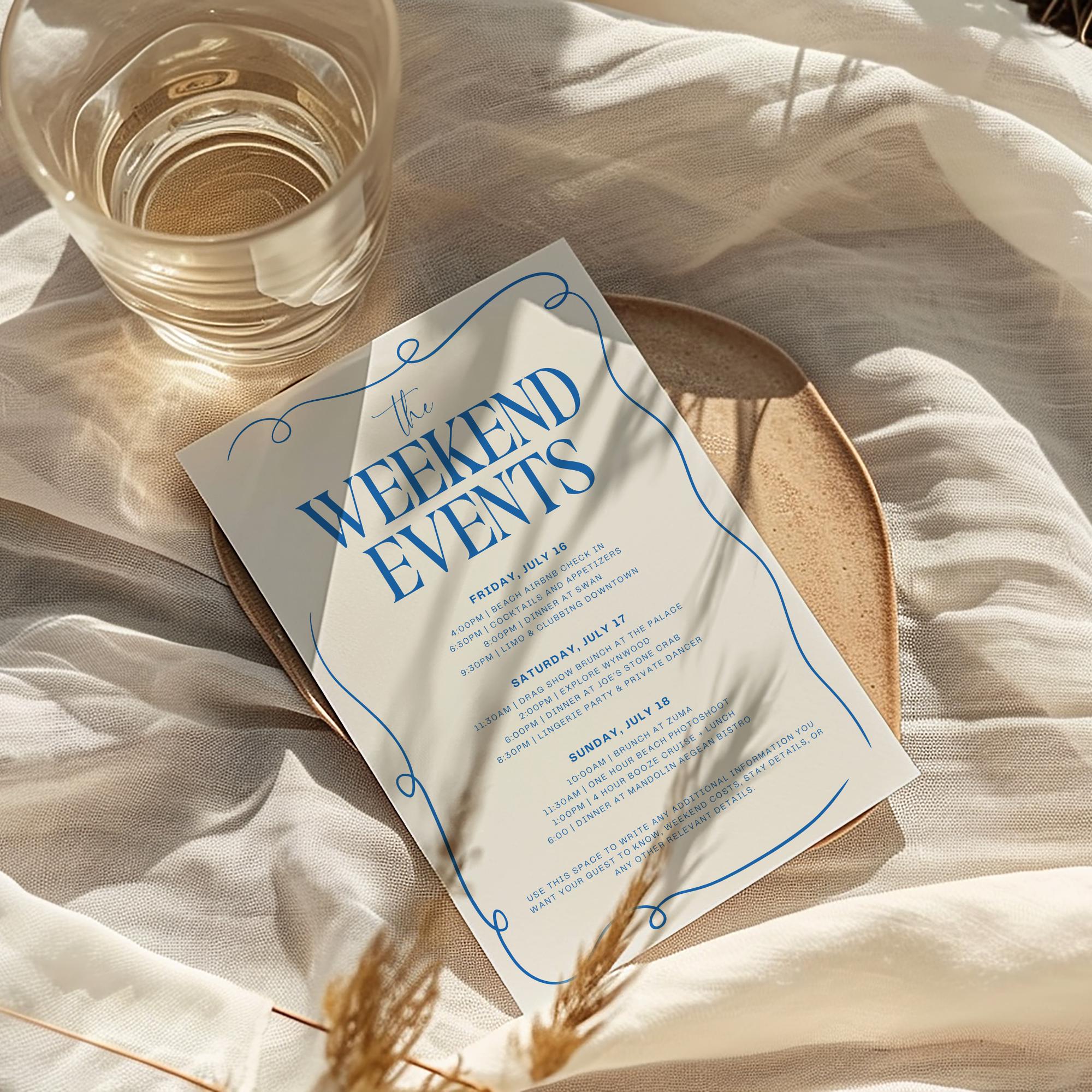 Girls Gone Mild Bachelorette Invitation, Itinerary &amp; Packing List – Editable Slumber Party Canva Template