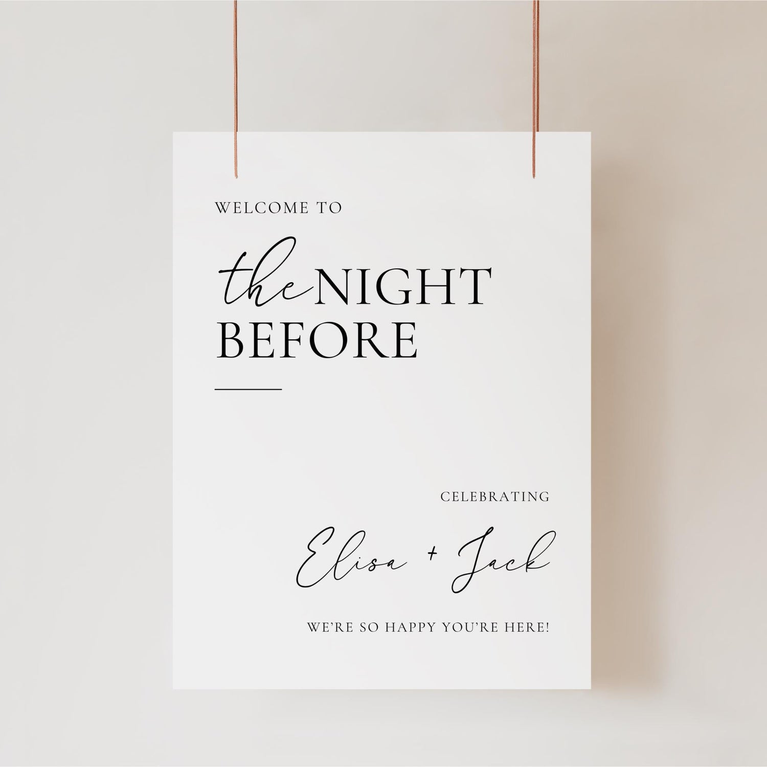 Minimalist Wedding Welcome Sign Template, Elegant Welcome Poster, Simple Wedding Welcome Sign, Large Printable Welcome To Our Sign Canva DIY