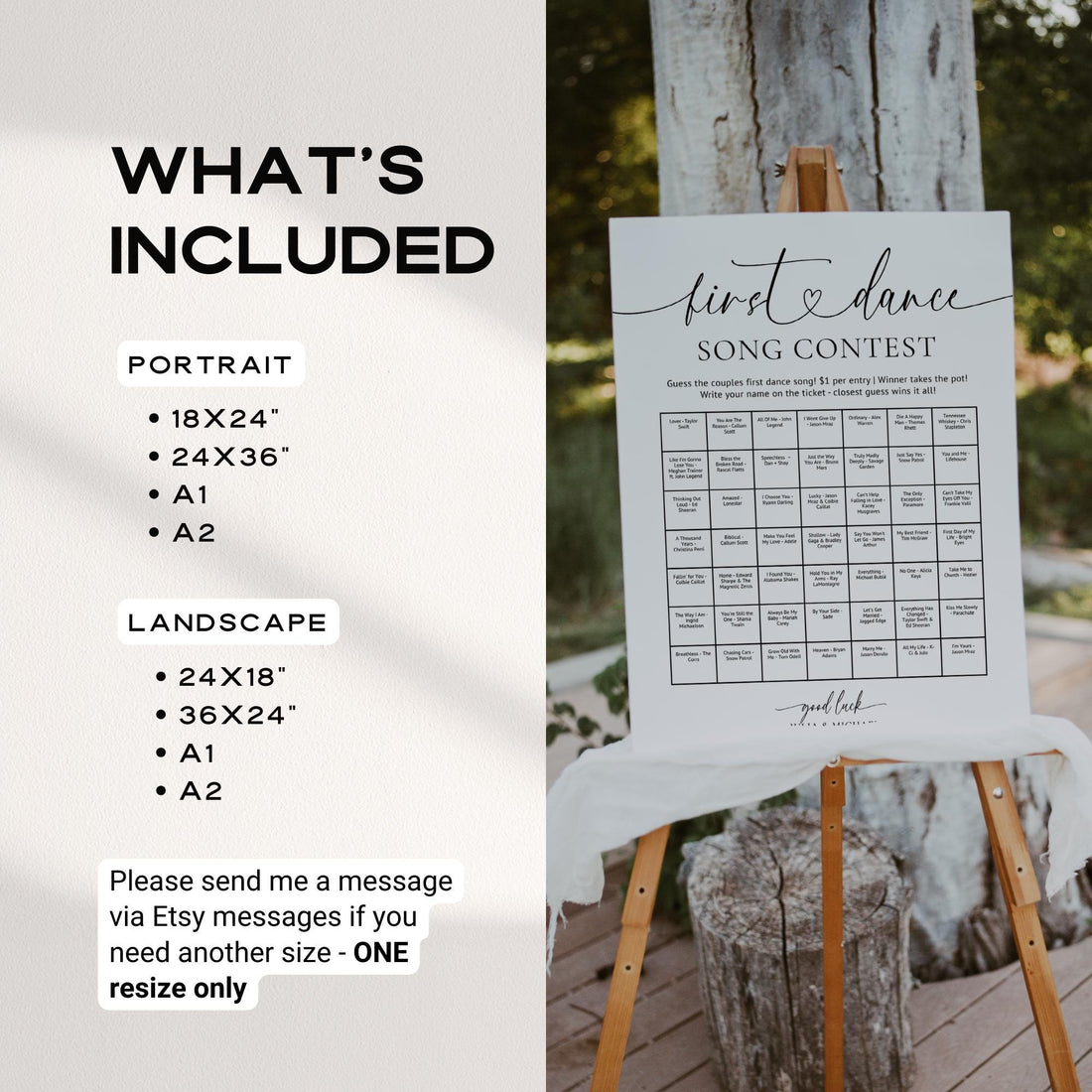 Wedding First Dance Contest Sign Template – Editable Canva Wedding Game, Reception Table Game, Rehearsal Dinner Activity