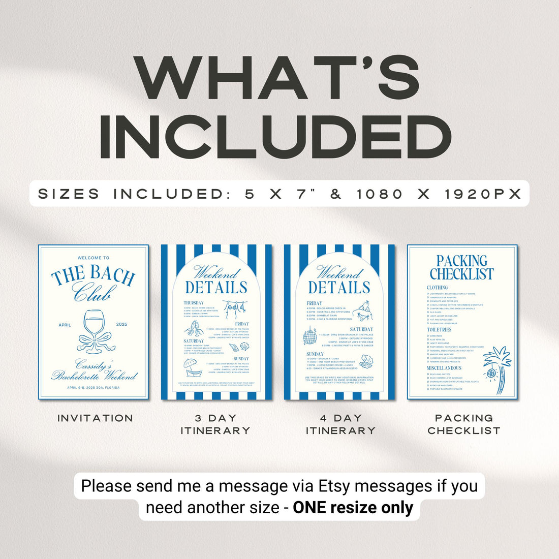 Bachelorette Party Invitation Template, Editable Last Toast Beach Bachelorette Itinerary Template, Hand Drawn Girls Trip Itinerary Canva