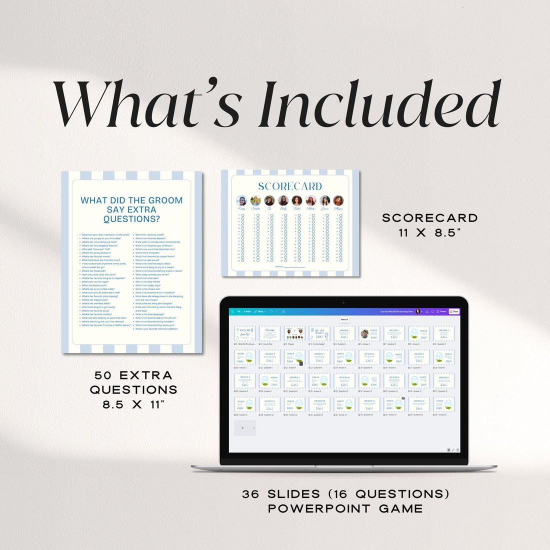 What Did the Groom Say Game – Bachelorette Party Trivia &amp; Drinking Game Canva