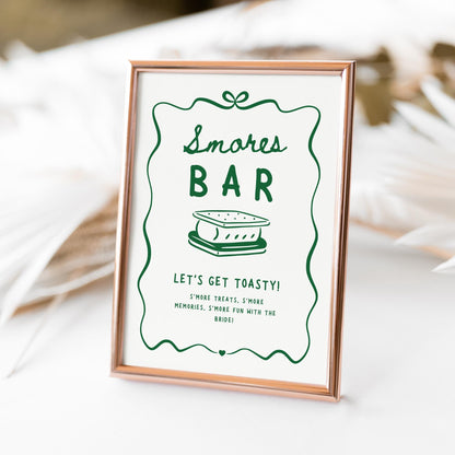 Camp Bachelorette S’mores Bar Sign – Camp Bach Decor Canva Template