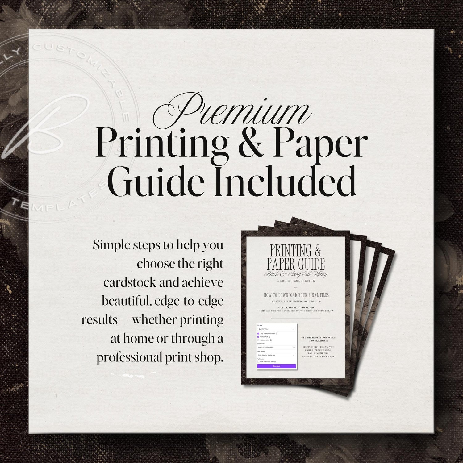 Black &amp; Ivory Engagement Party Welcome Sign | Elegant Canva Template