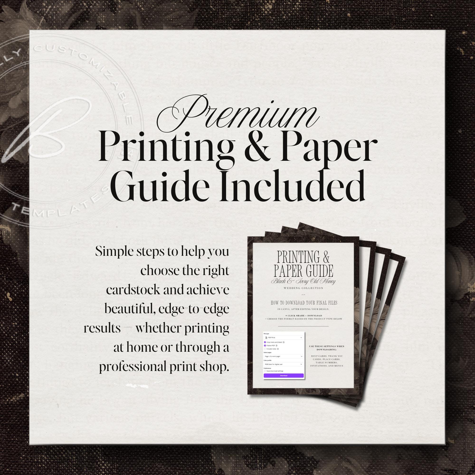 Black &amp; Ivory Engagement Party Welcome Sign | Elegant Canva Template