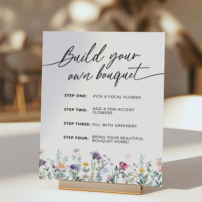 Wildflowers Build Your Own Bouquet Sign – Editable Canva Template