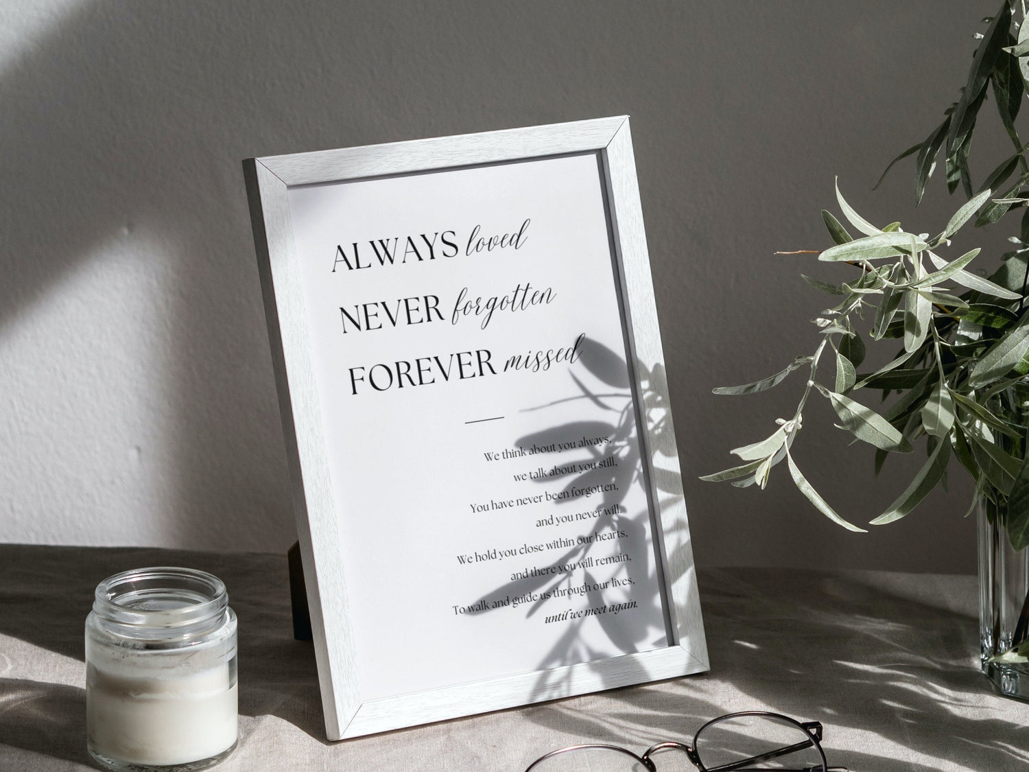 Until We Meet Again Memorial Sign – In Loving Memory Wedding Sign Canva Template