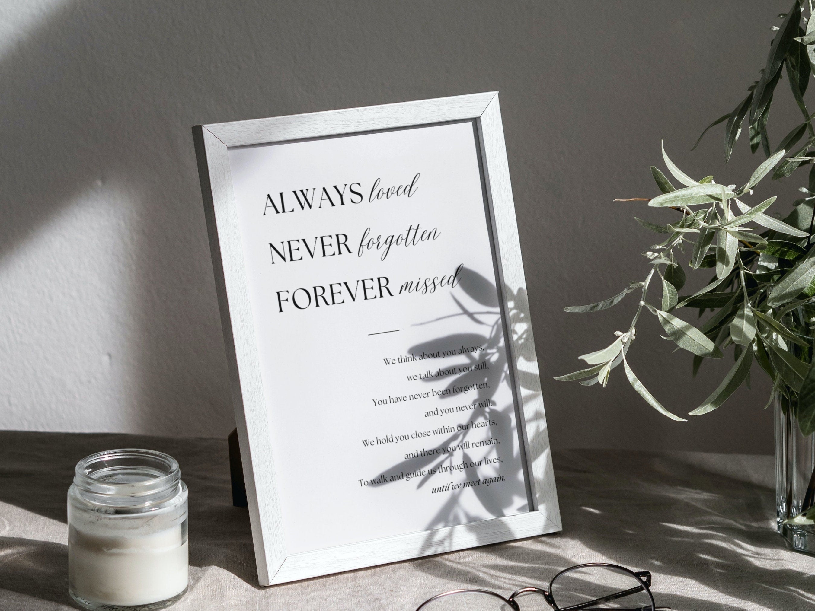 Until We Meet Again Memorial Sign – In Loving Memory Wedding Sign Canva Template