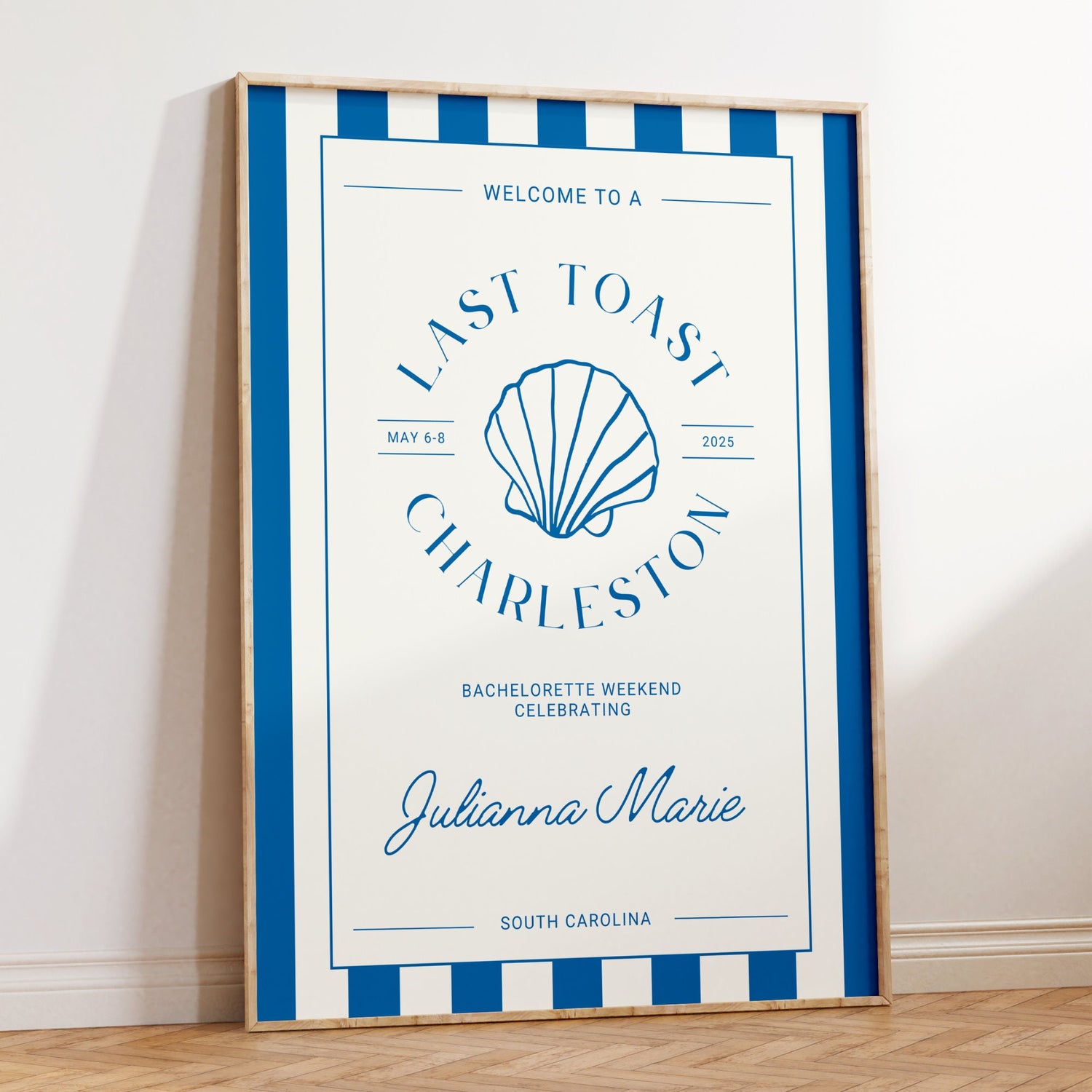 Last Toast On The Coast Bachelorette Welcome Sign – Beach Canva Template