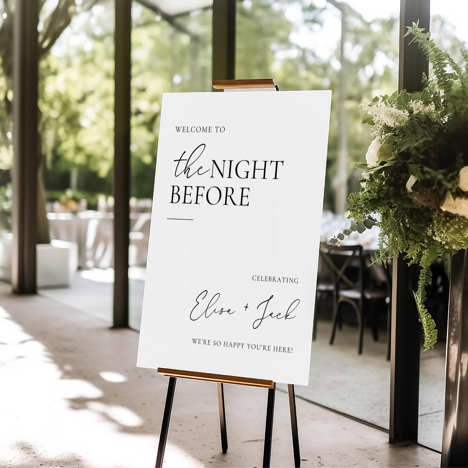 Minimalist Wedding Welcome Sign Template, Elegant Welcome Poster, Simple Wedding Welcome Sign, Large Printable Welcome To Our Sign Canva DIY