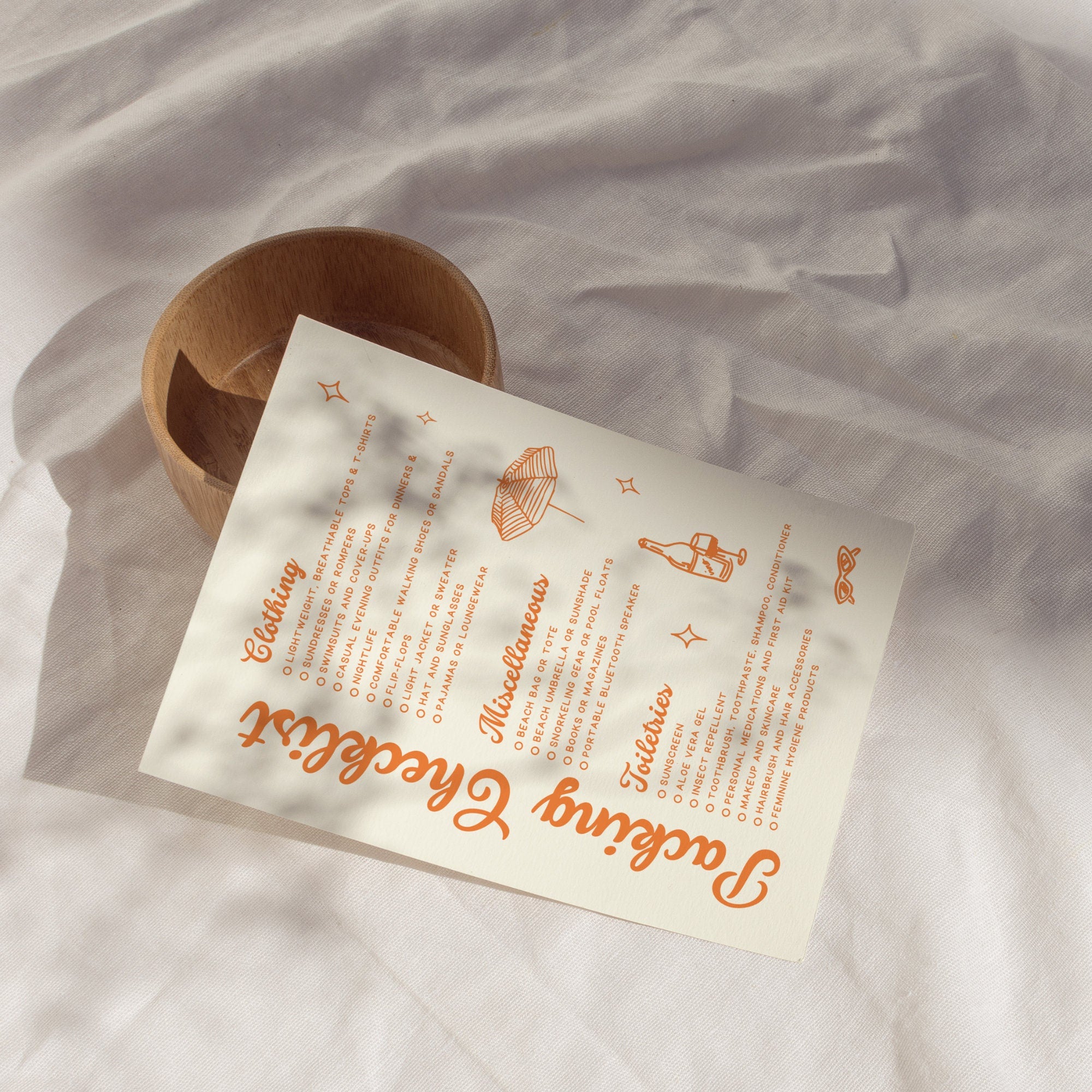 Orange “That’s Amore” Bachelorette Invitation, Itinerary &amp; Packing List – Editable Canva Template