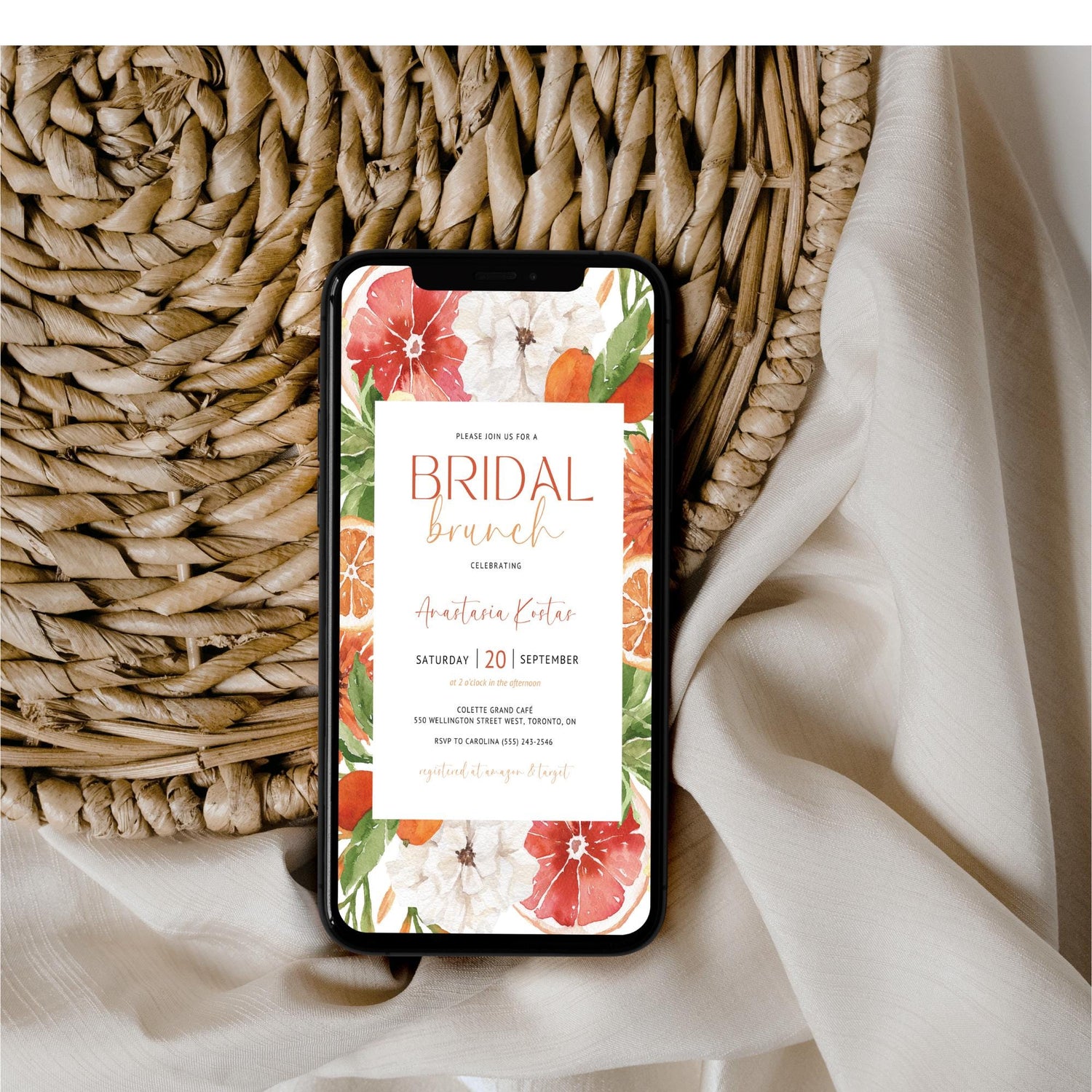 Citrus Bridal Shower Invitation – Editable Main Squeeze Bridal Brunch Template