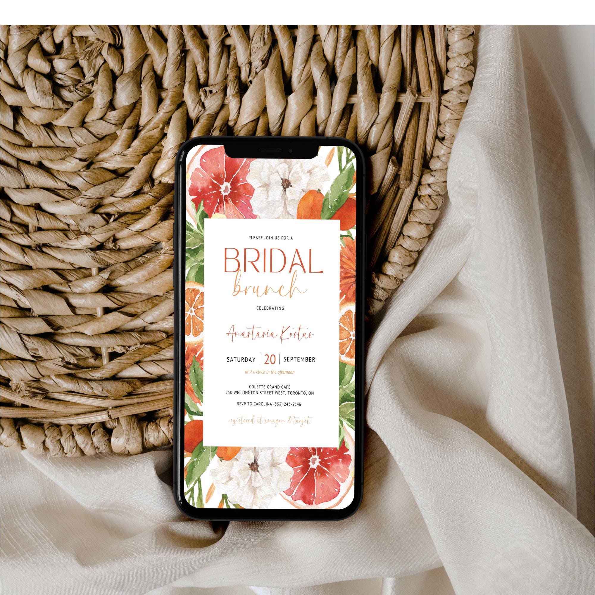 Citrus Bridal Shower Invitation – Editable Main Squeeze Bridal Brunch Template