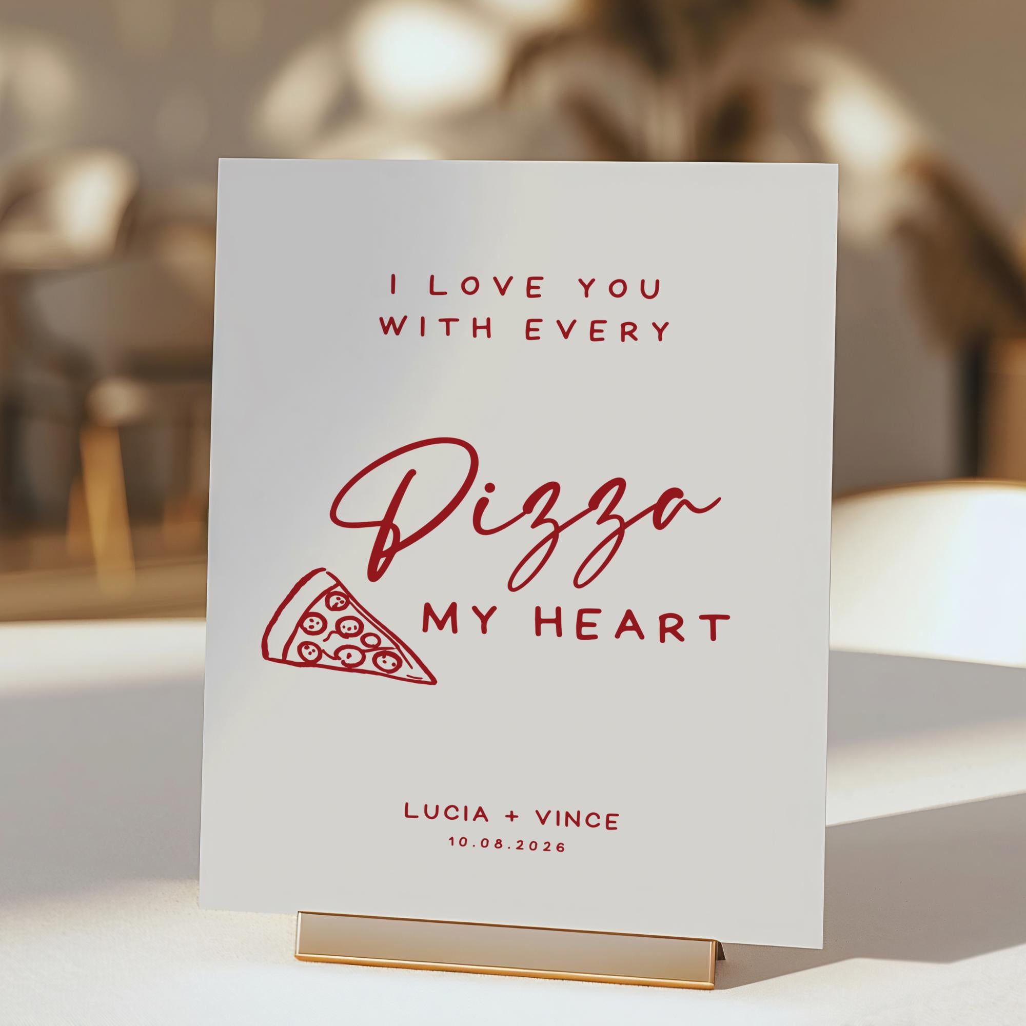 That’s Amore Pizza Table Sign – Editable Canva Template for Wedding or Engagement Party