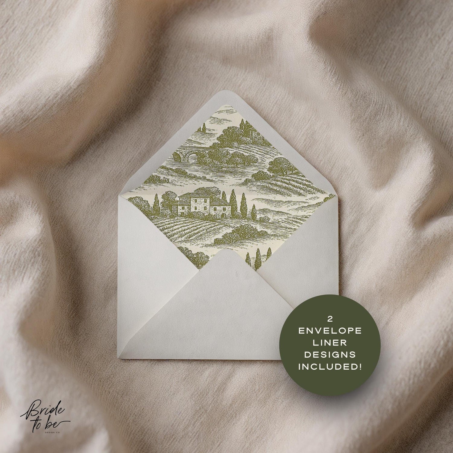 Old Money Olive Green Wedding Invitation Suite – Estate Canva Template