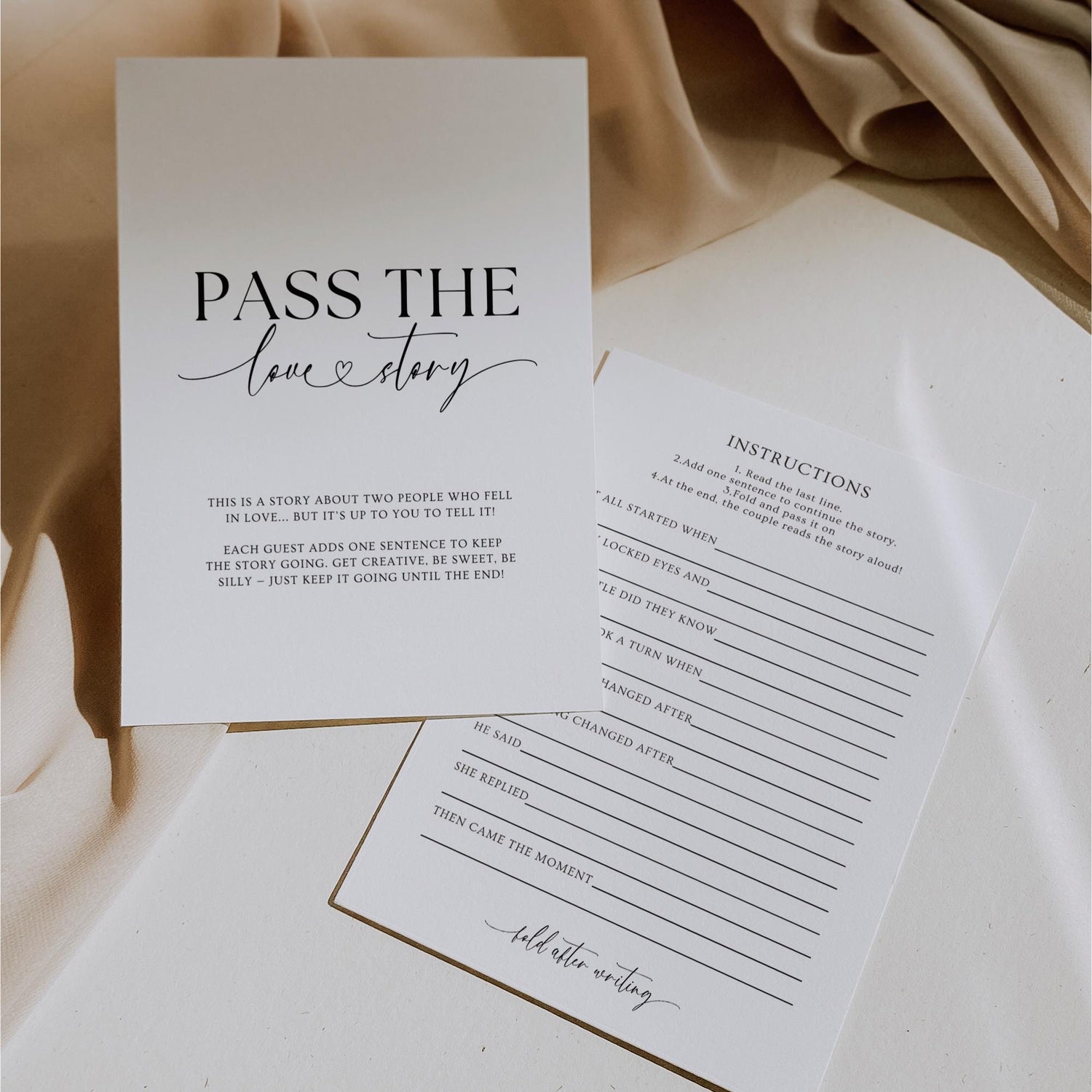 Pass The Love Story Mad Libs Rehearsal Dinner Game, Printable Wedding Mad Libs, Editable The Night Before Wedding Games Minimalist Canva