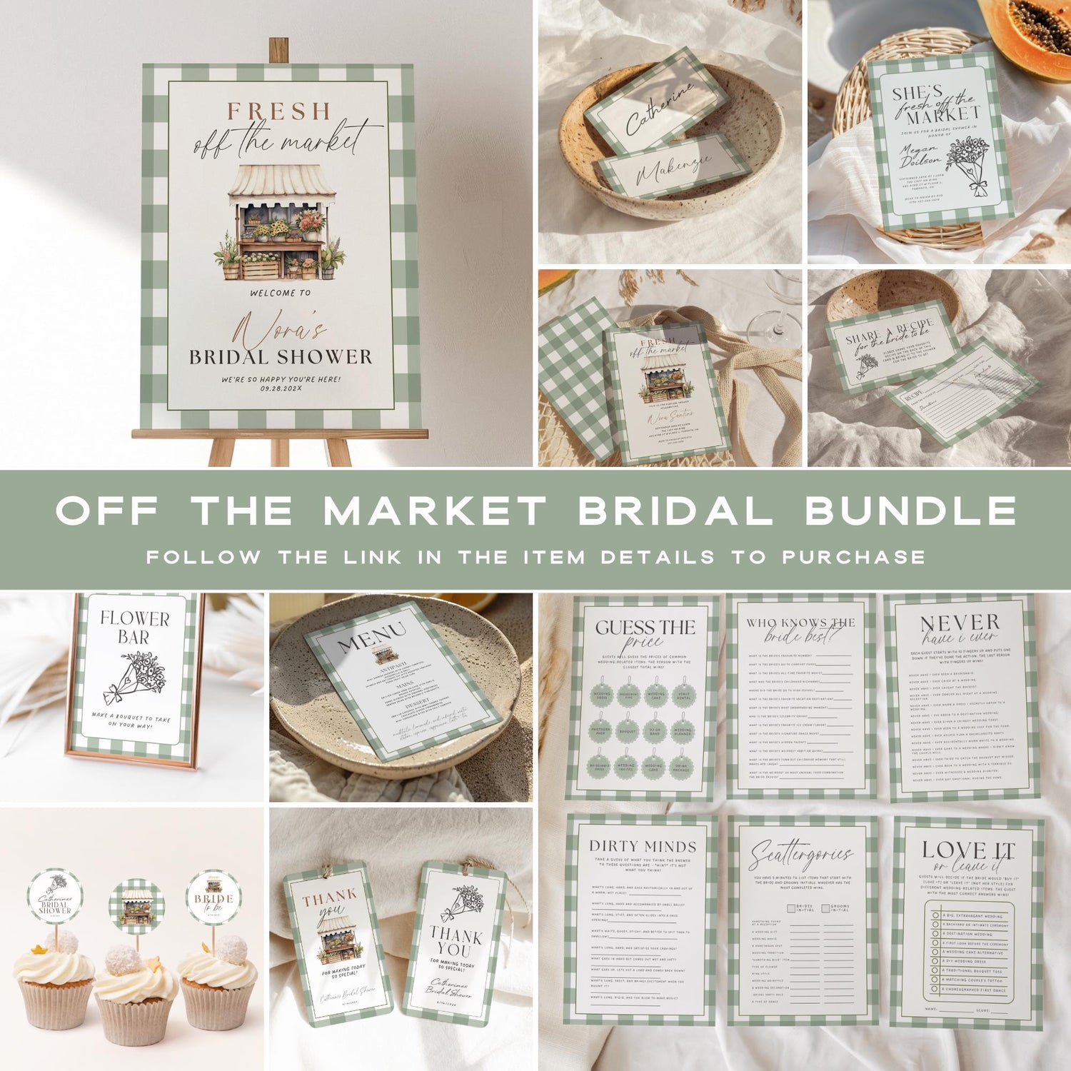 Fresh Off the Market Bridal Shower Welcome Sign – Whimsical Farmers Market Canva Template