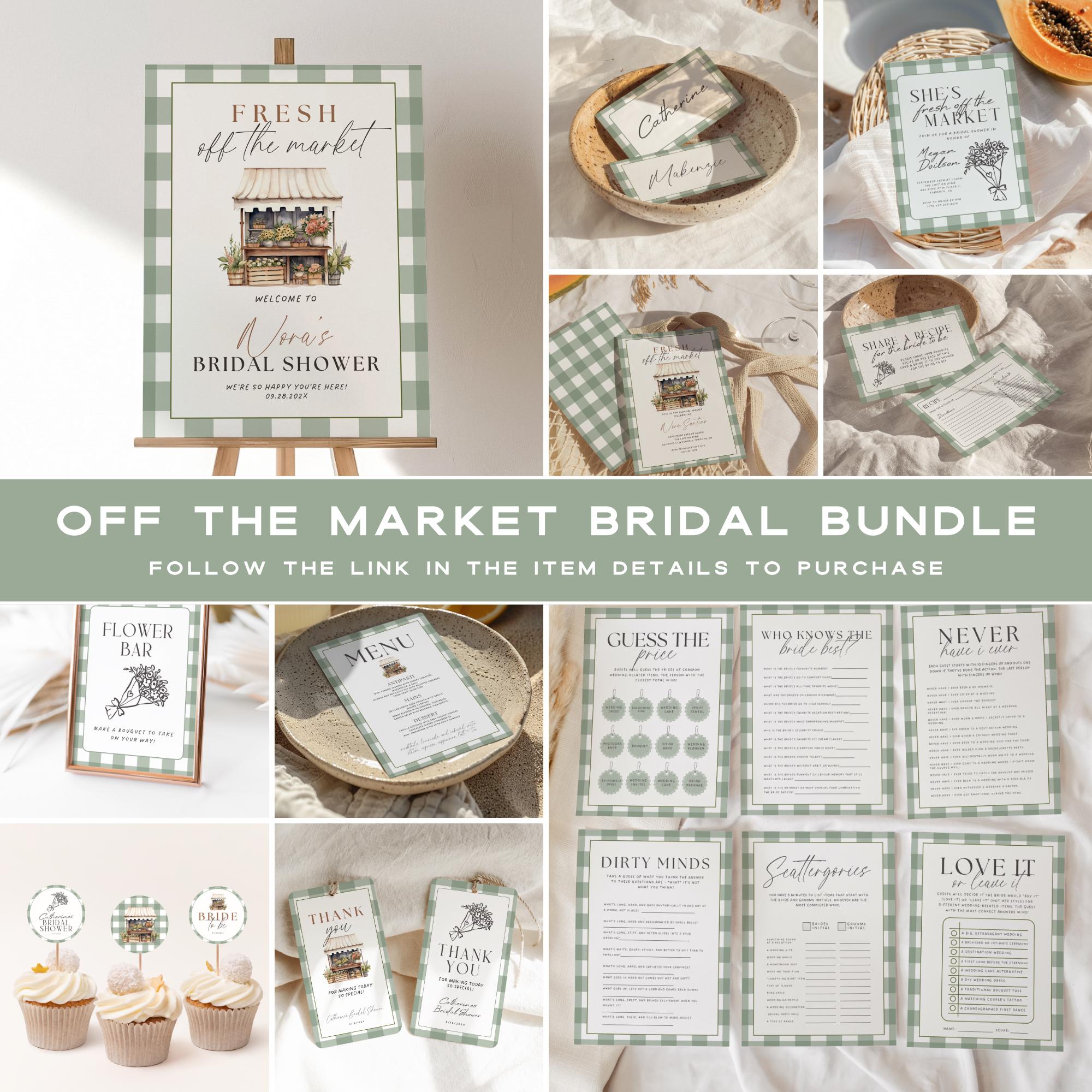 Fresh Off the Market Bridal Shower Welcome Sign – Whimsical Farmers Market Canva Template