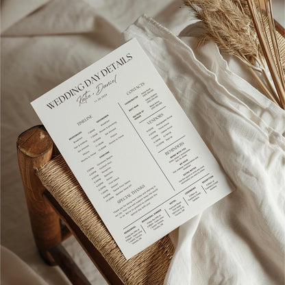 Mobile Wedding Timeline Template, Printable Wedding Program, Digital Itinerary Canva, Bridesmaids Groomsmen Wedding Weekend Details Card DIY