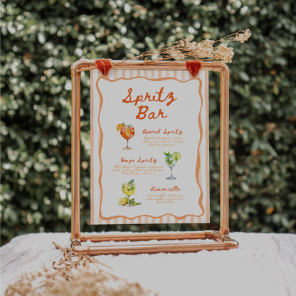 Aperol Spritz Bar Sign Template – Editable Spritz Cocktail Menu Canva Printable