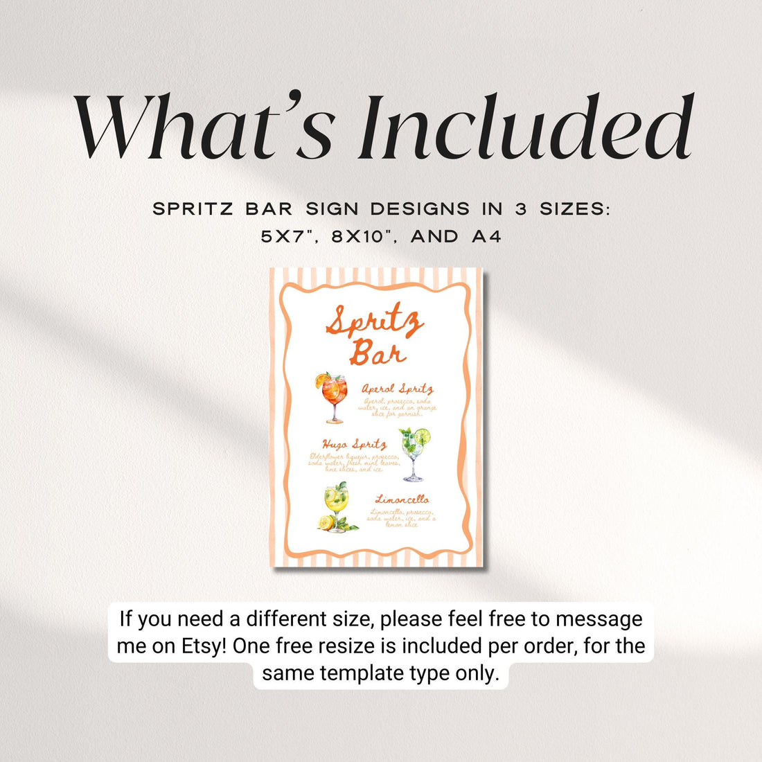 Aperol Spritz Bar Sign Template – Editable Spritz Cocktail Menu Canva Printable