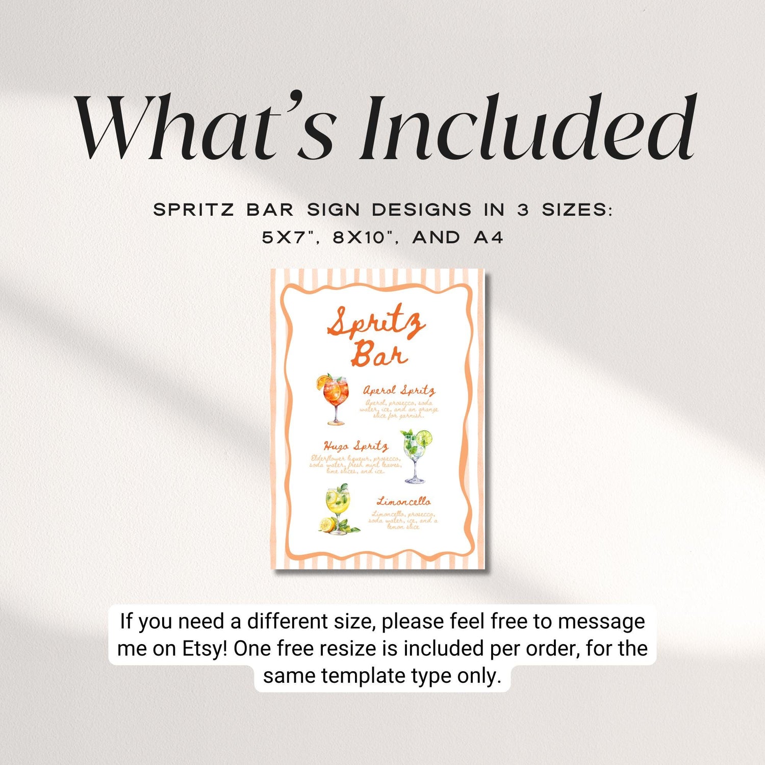 Aperol Spritz Bar Sign Template – Editable Spritz Cocktail Menu Canva Printable