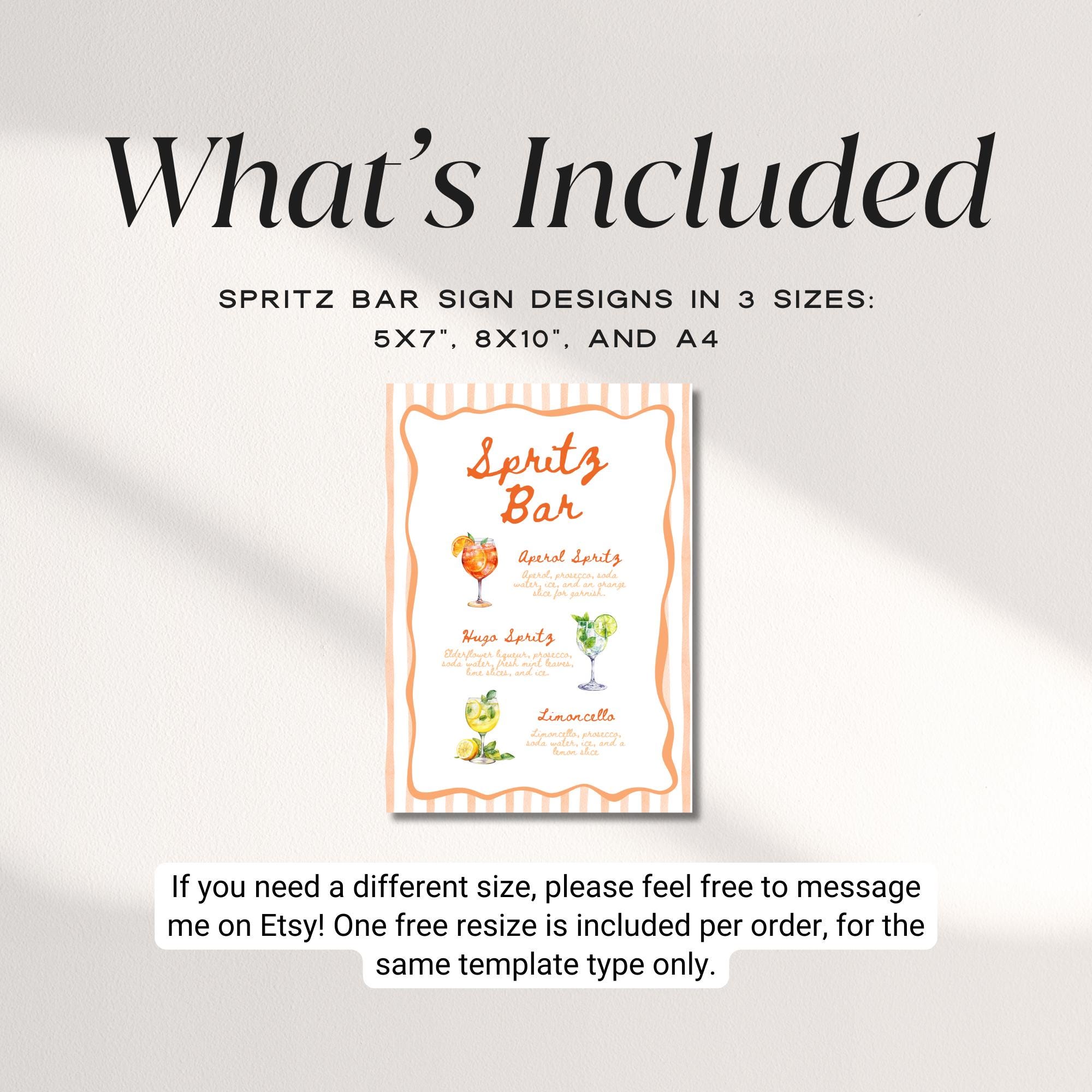 Aperol Spritz Bar Sign Template – Editable Spritz Cocktail Menu Canva Printable