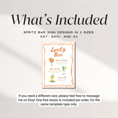 Aperol Spritz Bar Sign Template – Editable Spritz Cocktail Menu Canva Printable