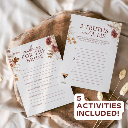Love is Brewing Bridal Shower Games - Fall Theme Canva Templates