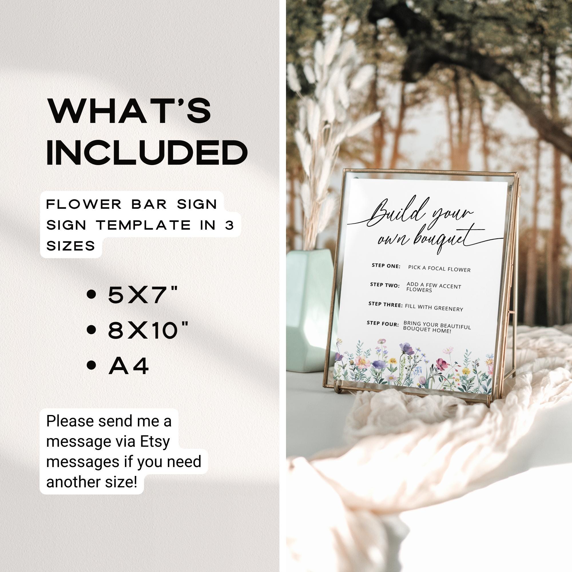 Wildflowers Build Your Own Bouquet Sign – Editable Canva Template