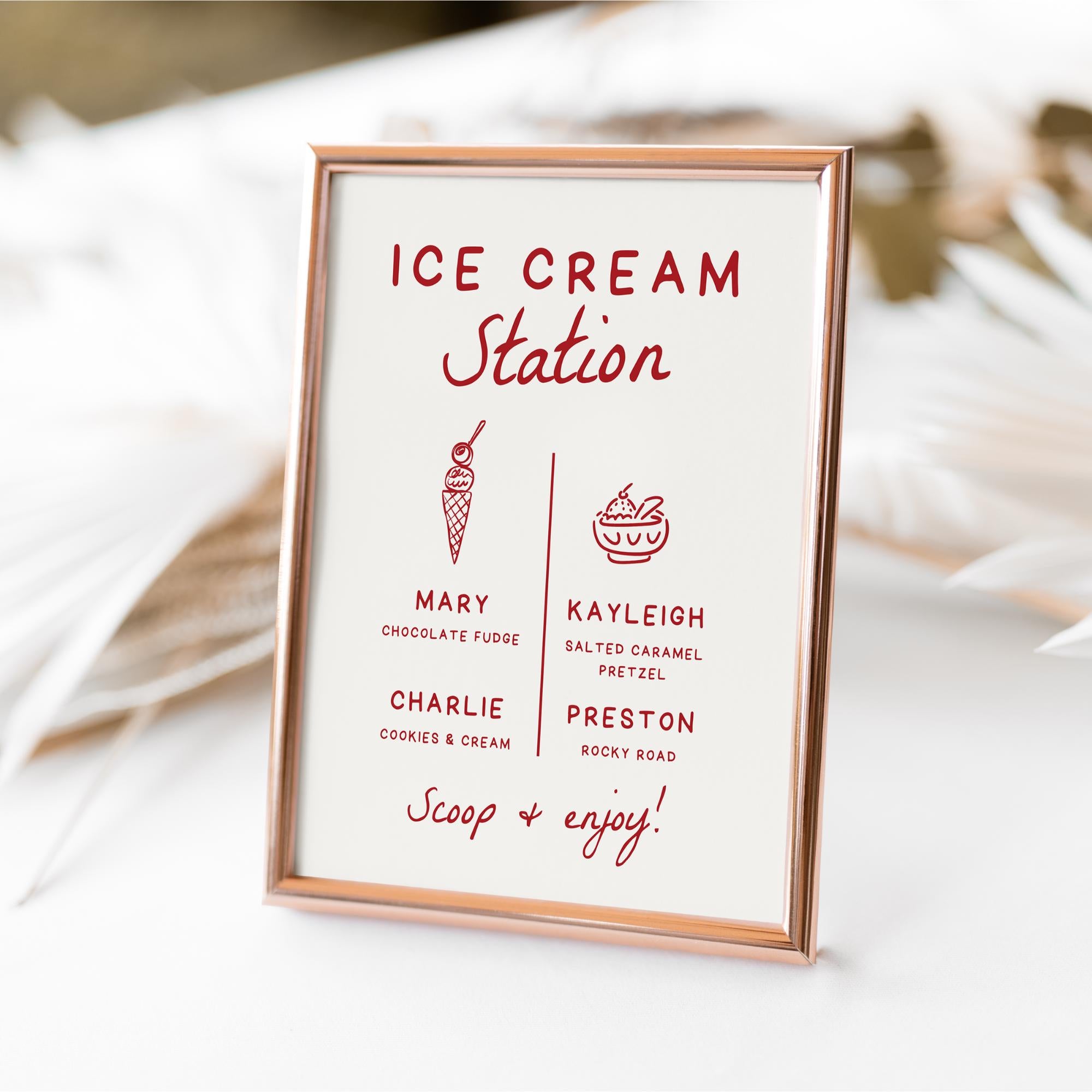 That’s Amore Ice Cream Station Sign – Editable Canva Wedding Table Sign Template