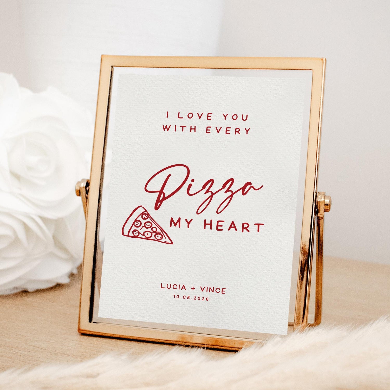 That’s Amore Pizza Table Sign – Editable Canva Template for Wedding or Engagement Party