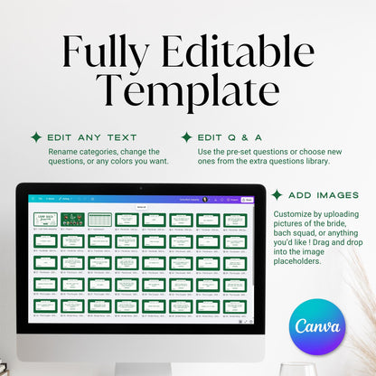 Camp Bachelorette Jeopardy Game – Glamping &amp; Cabin Trivia Canva Template