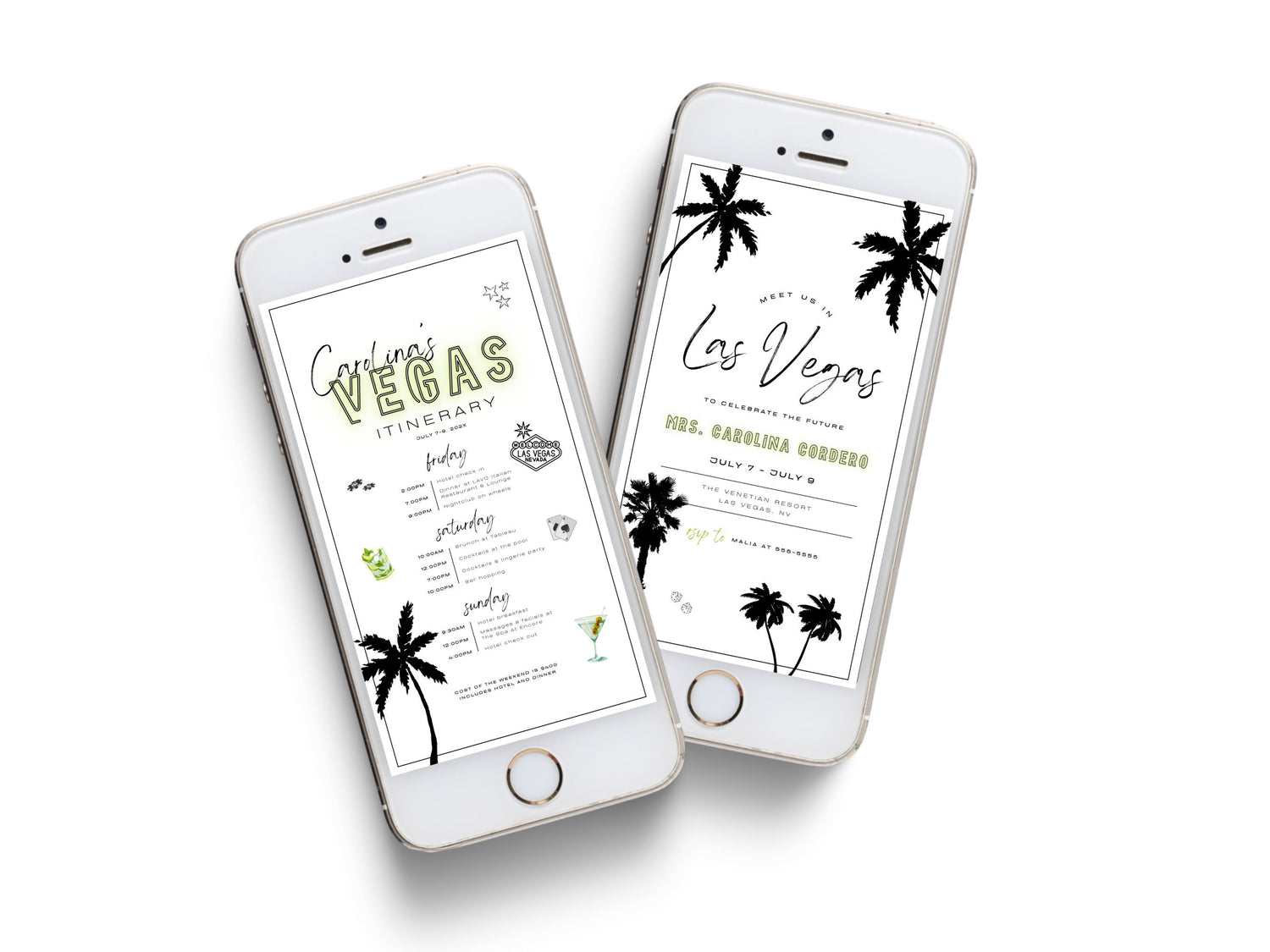 Vegas Bachelorette Weekend Itinerary &amp; Invitation Template – Las Vegas Bach Party Itinerary, Editable Canva Template