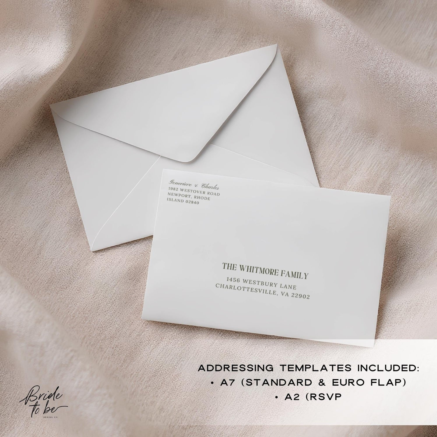 Old Money Olive Green Wedding Invitation Suite – Estate Canva Template