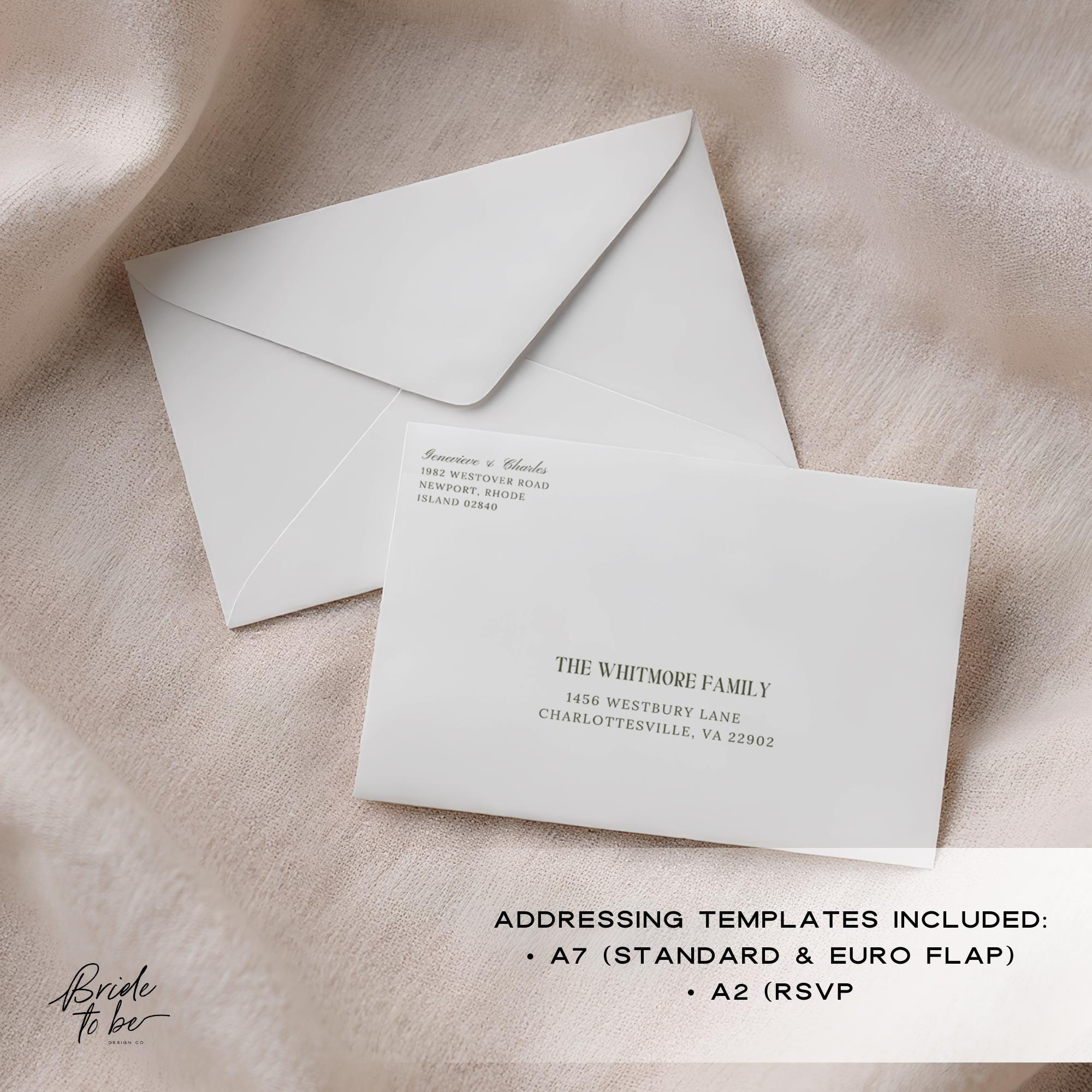 Old Money Olive Green Wedding Invitation Suite – Estate Canva Template