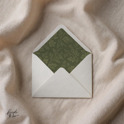 Old Money Olive Green Wedding Invitation Suite – Estate Canva Template