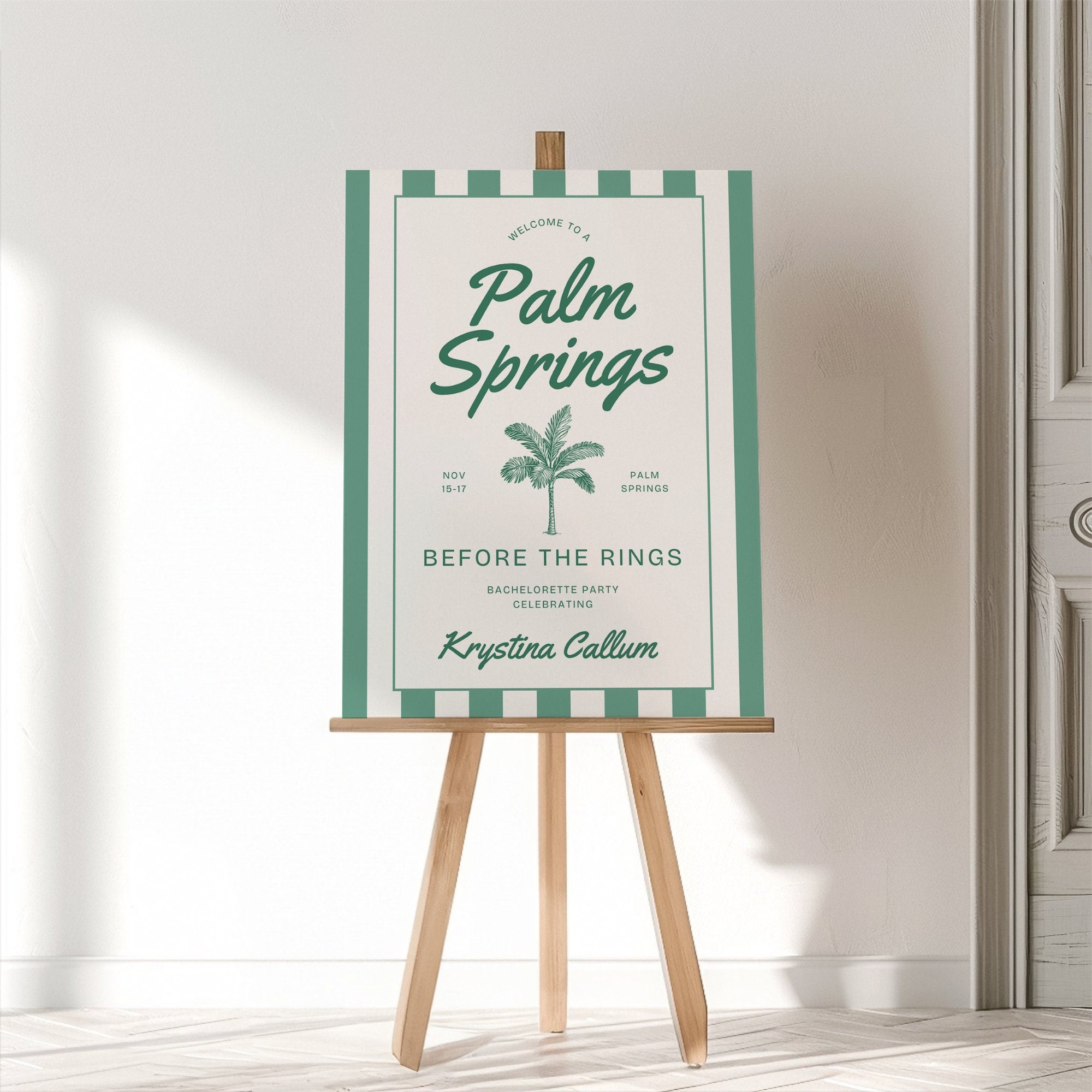 Palm Springs Bachelorette Welcome Sign Template, Before The Rings Party Sign, Desert Chic Bachelorette Decor, Editable Canva Template