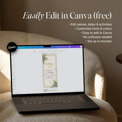 Tequila &amp; Tanlines Bachelorette Weekend Bundle – Beach Canva Templates