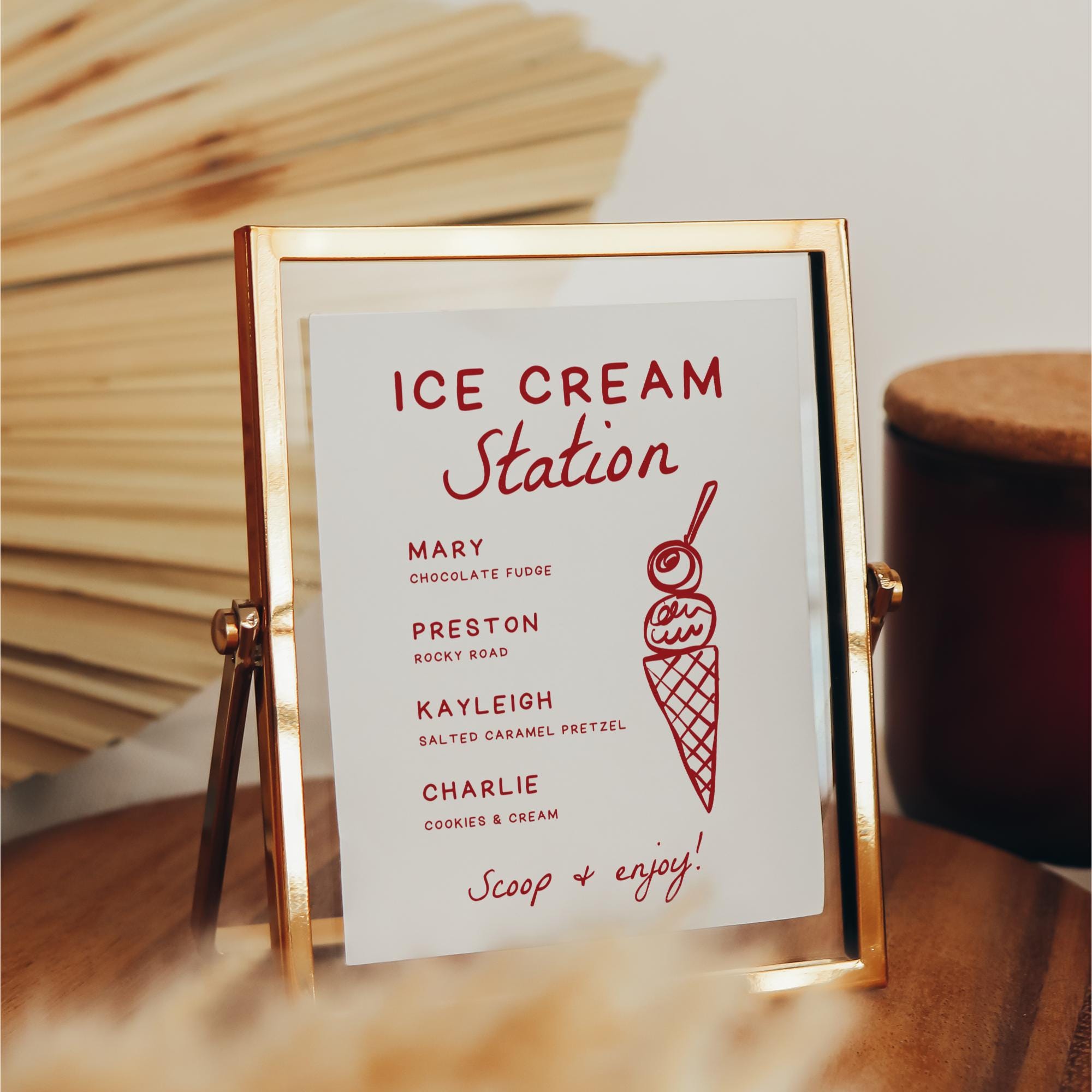 That’s Amore Ice Cream Station Sign – Editable Canva Wedding Table Sign Template