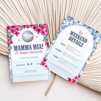 Mamma Mia Bachelorette Itinerary – Editable Canva Travel Schedule for Dancing Queen Party