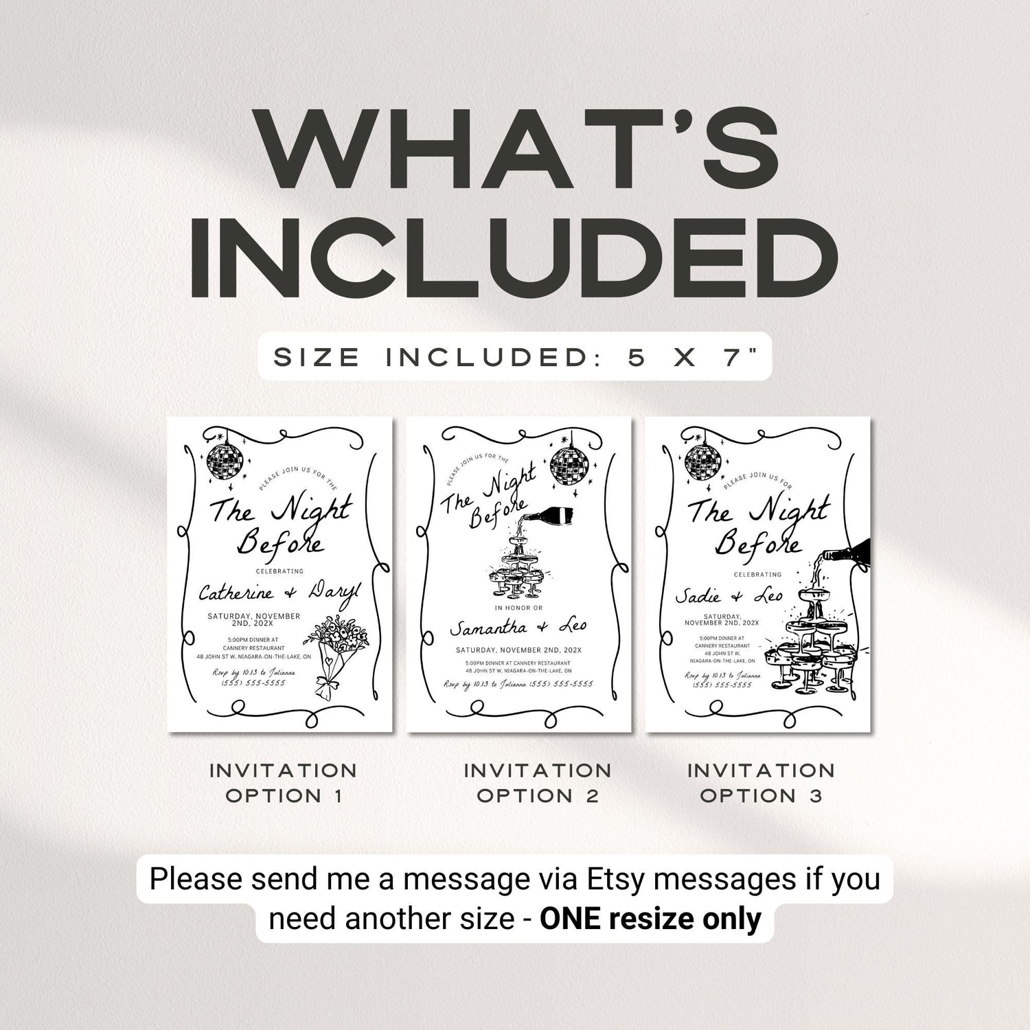 Rehearsal Dinner Invitation – Editable “The Night Before” Canva Template for Wedding or Engagement Party
