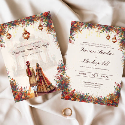 Elegant Indian Wedding Invitation Template – Customizable Hindu Wedding Canva Invite
