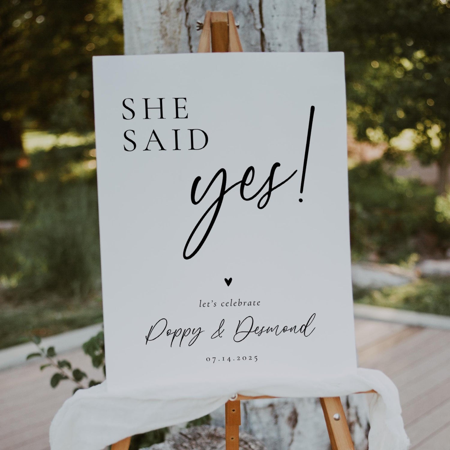 Modern Engagement Party Sign Template, Minimalist Welcome Sign, Editable Welcome to Our Engagement Poster, She Said Yes Party Decor Canva