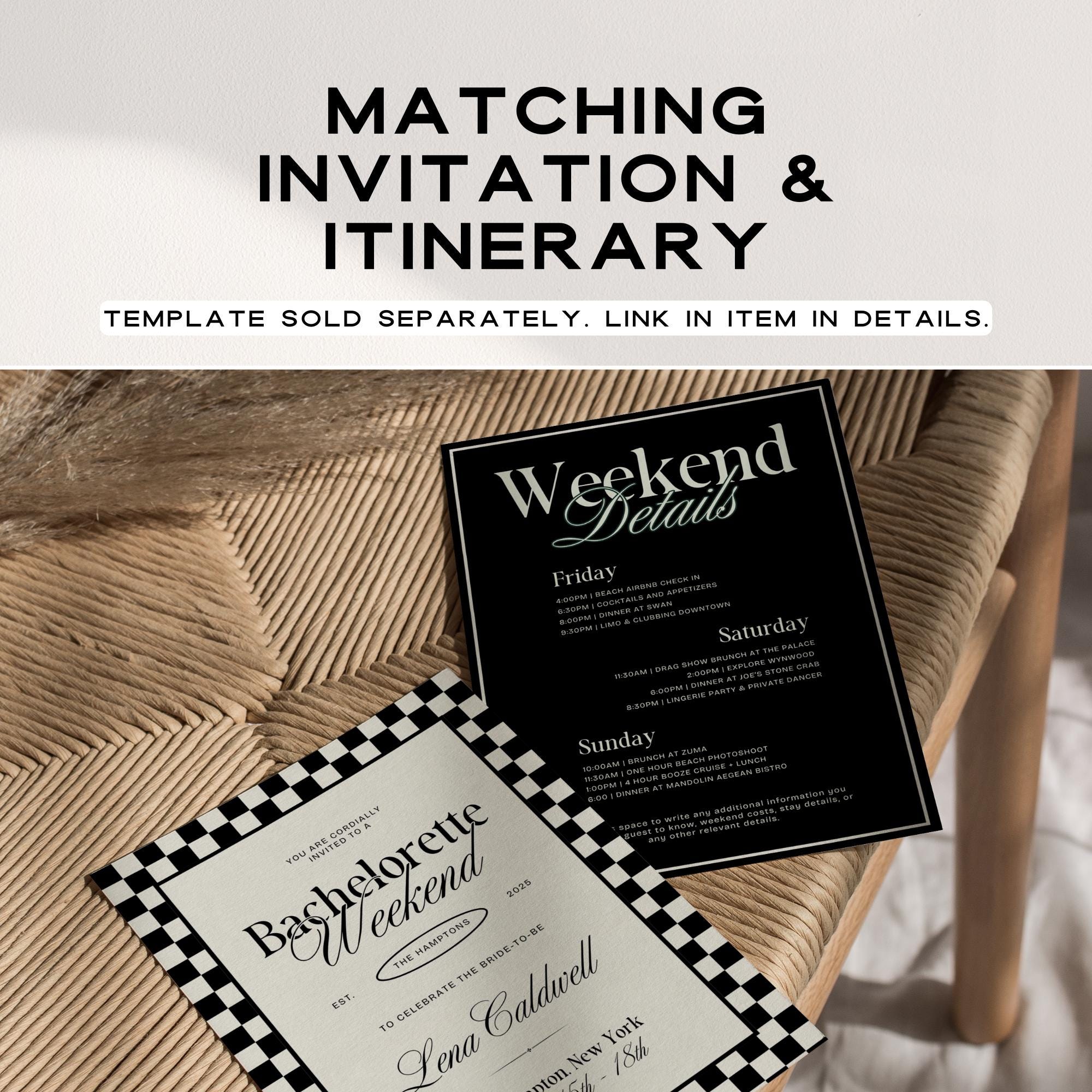 Black Old Money Aesthetic Bachelorette Welcome Sign – Luxury Girls Trip Decor Editable Canva Template