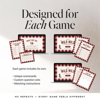 Wild Wild Bachelorette Games Bundle | Animated Canva Party Games