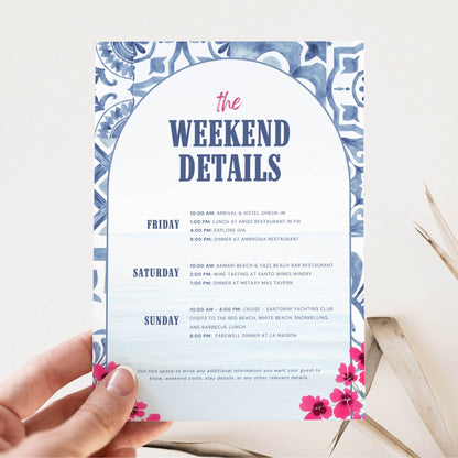 Mamma Mia Bachelorette Itinerary – Editable Canva Travel Schedule for Dancing Queen Party
