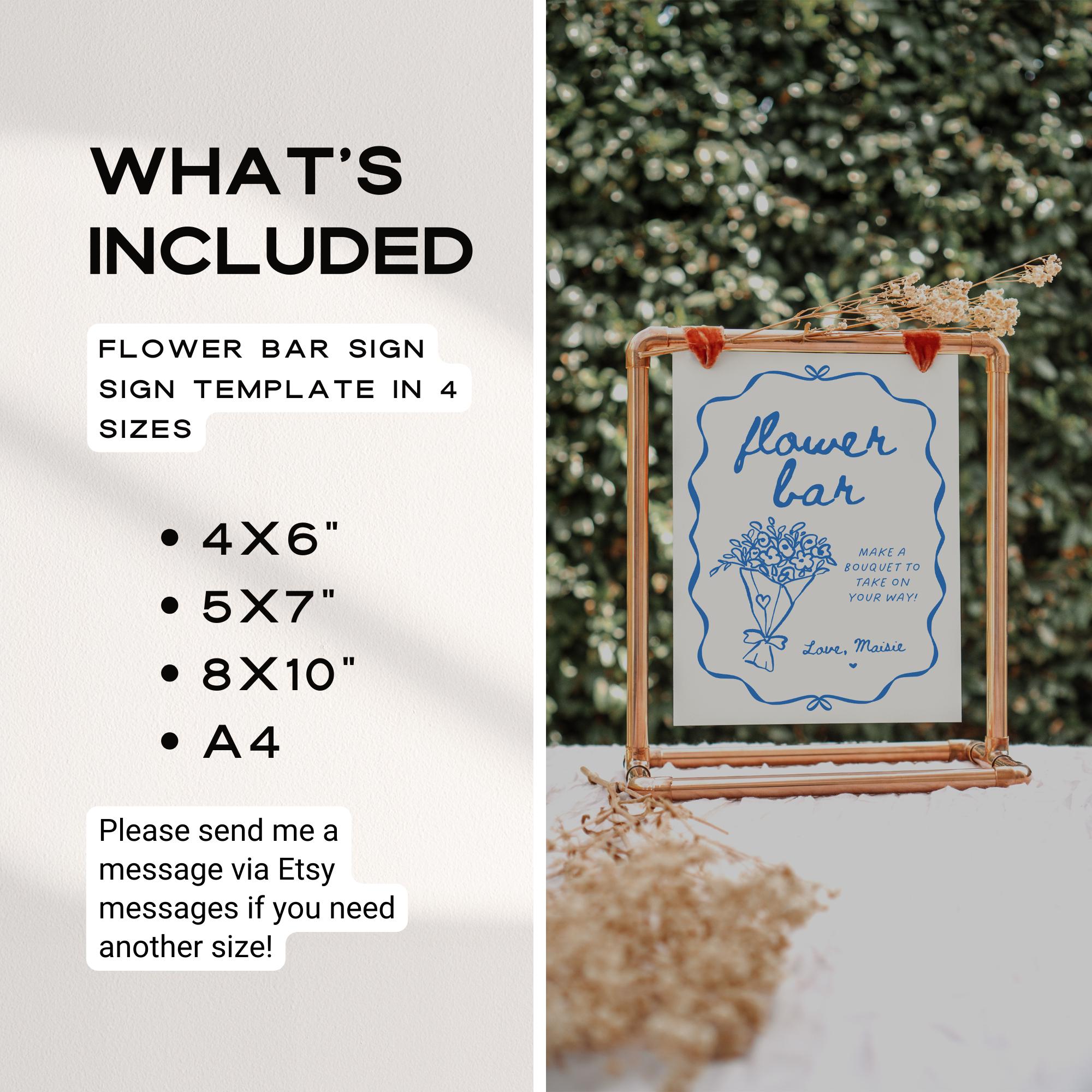 Flower Bar Sign – Hand Drawn Wildflower Canva Template