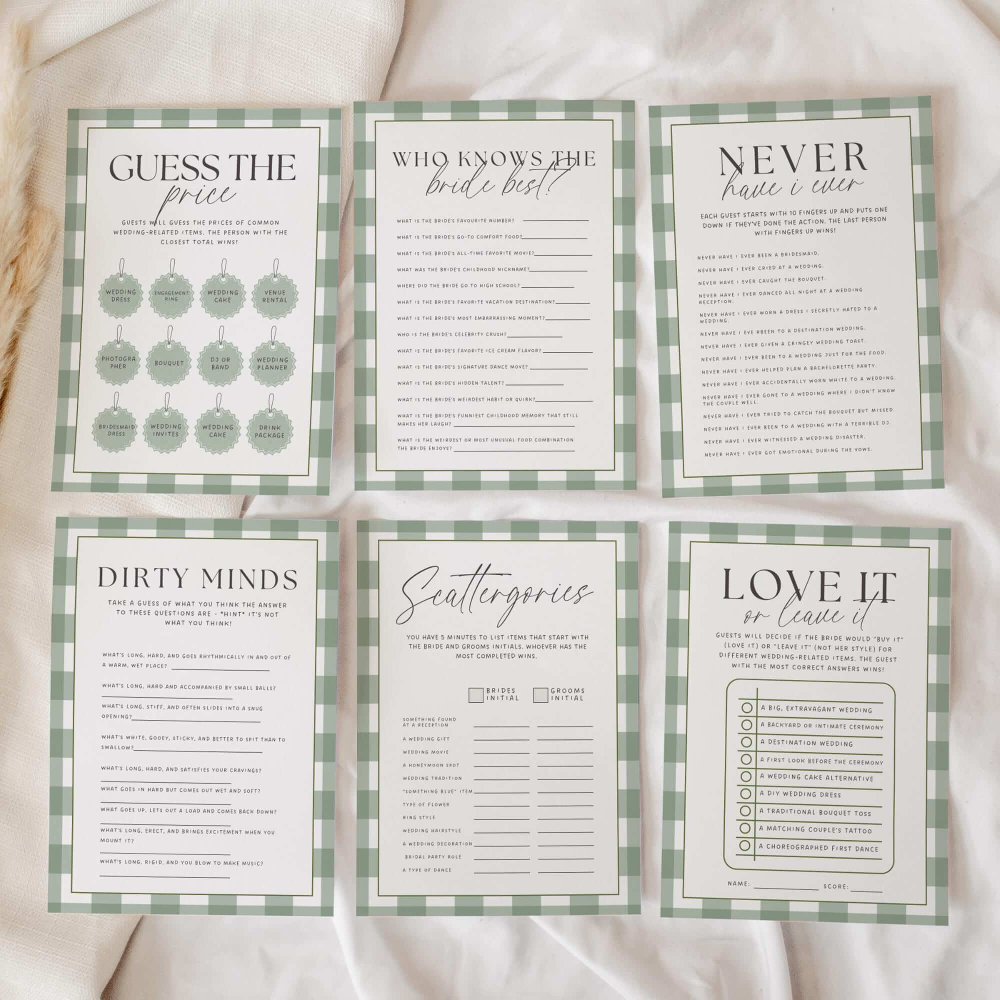 Fresh Off The Market Bridal Shower Template Bundle, Farmers Market Bridal Shower Games, Engagement Party Decor, Green Plaid Editable Canva Templates