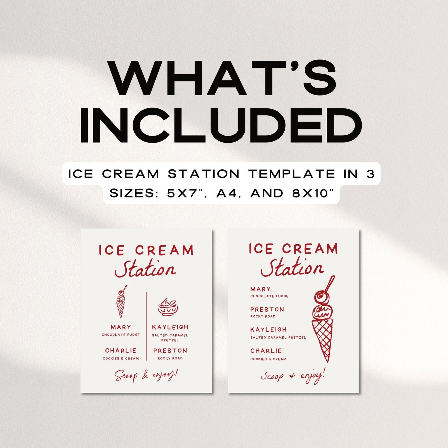 That’s Amore Ice Cream Station Sign – Editable Canva Wedding Table Sign Template