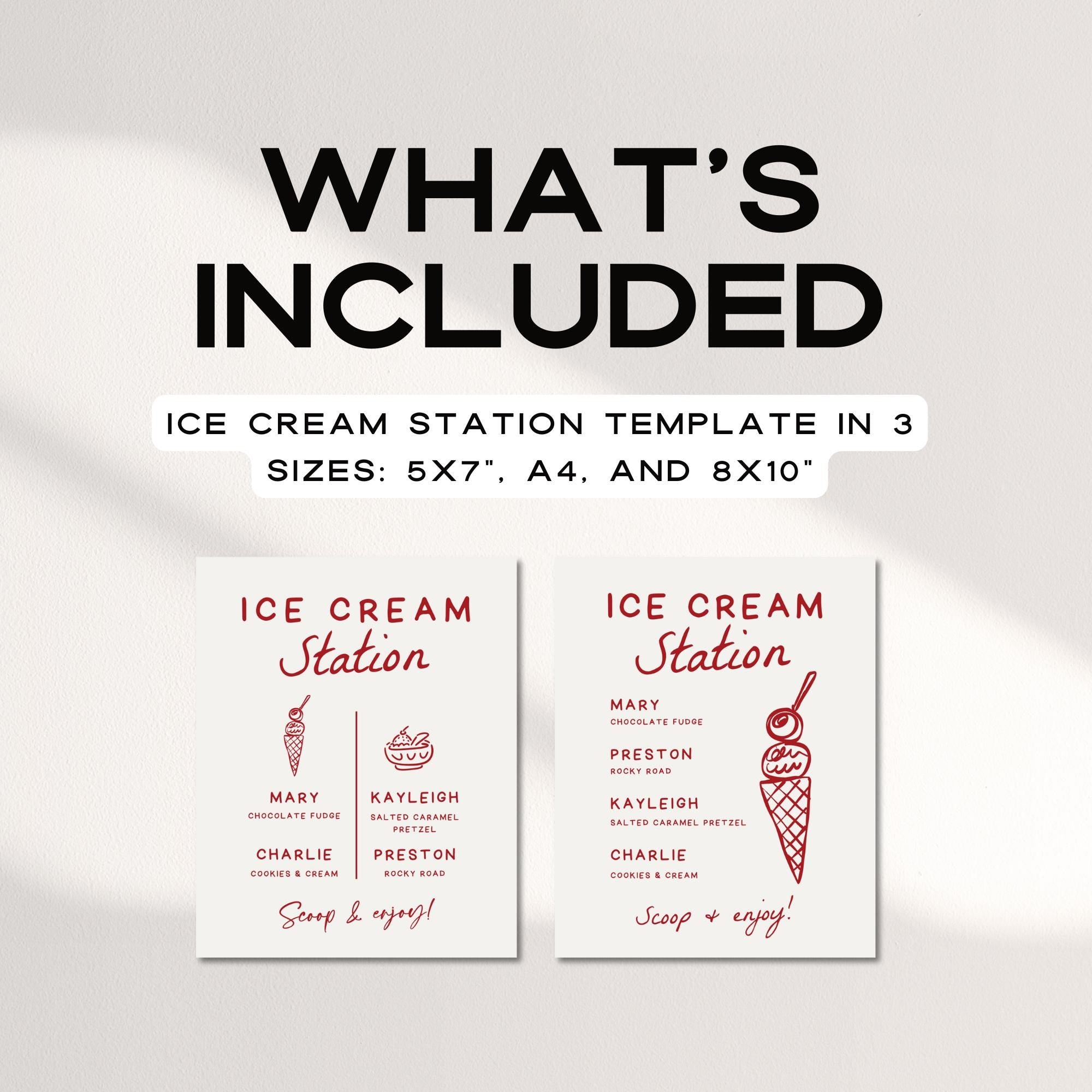 That’s Amore Ice Cream Station Sign – Editable Canva Wedding Table Sign Template